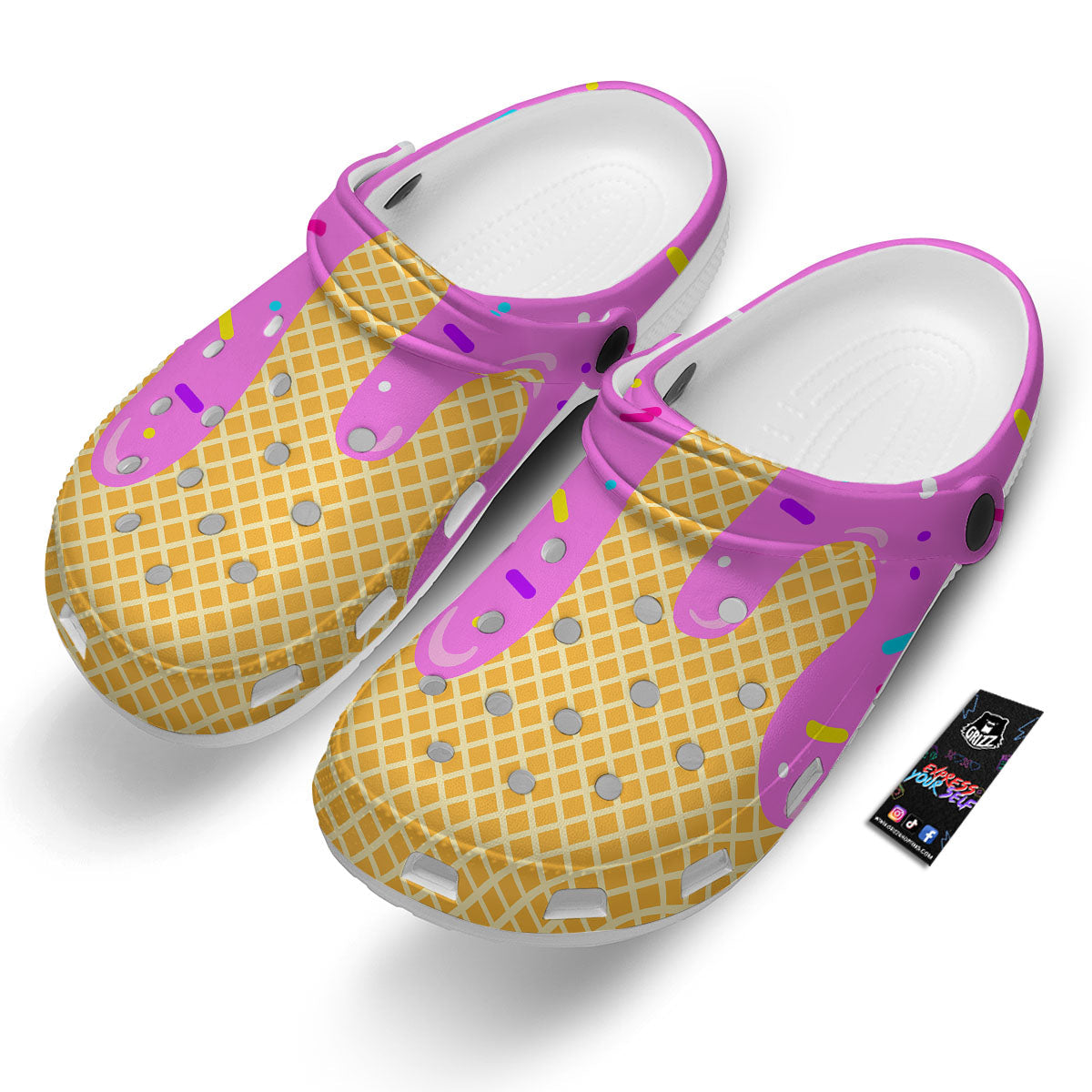 Melted Ice Cream Pink Print Clog-grizzshop