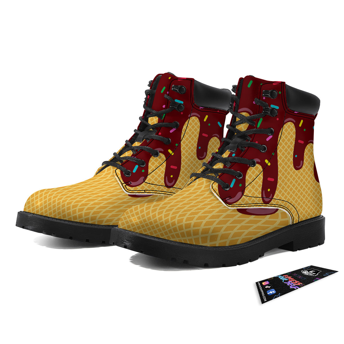 Melted Ice Cream Print Pattern Boots-grizzshop