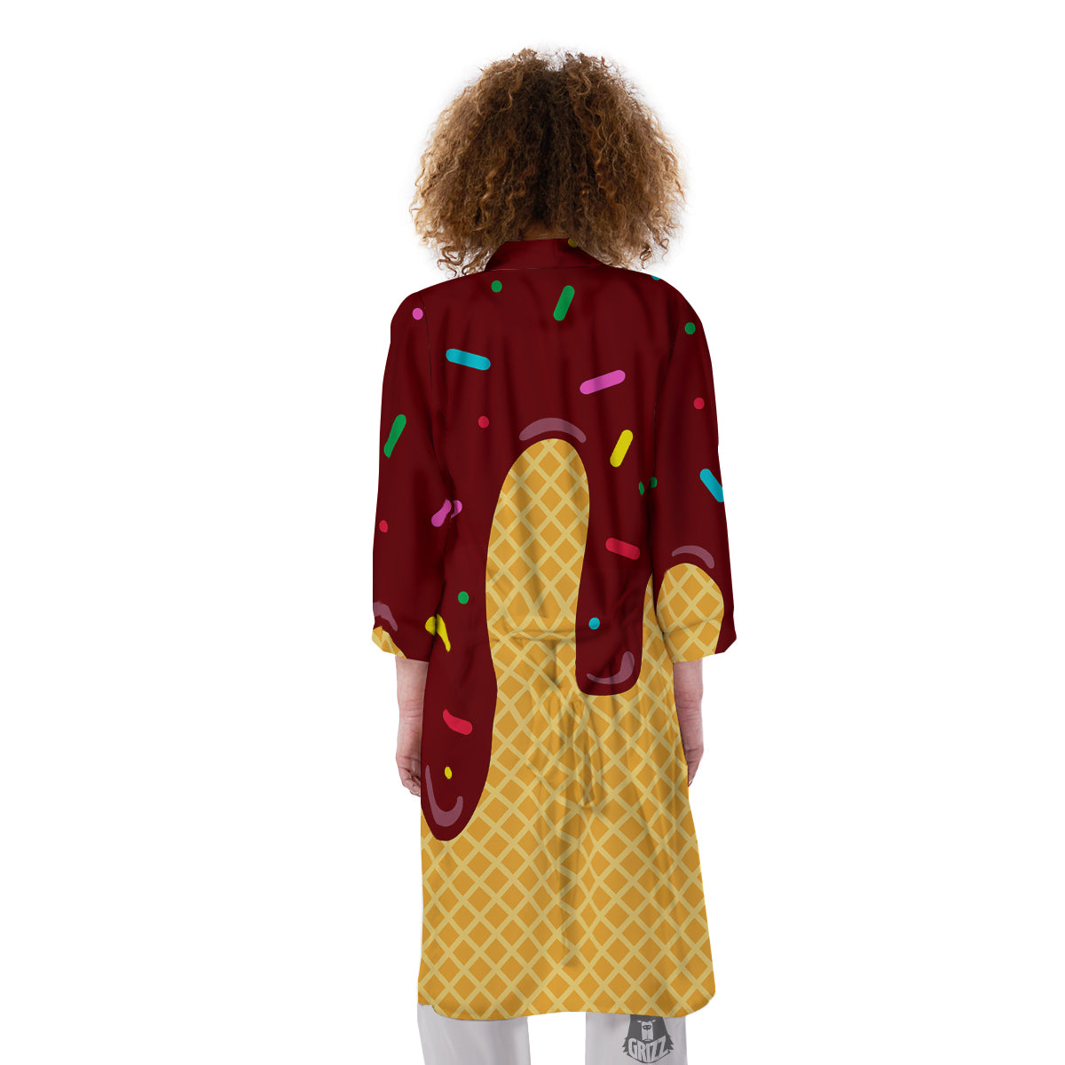 Melted Ice Cream Print Pattern Kimono-grizzshop