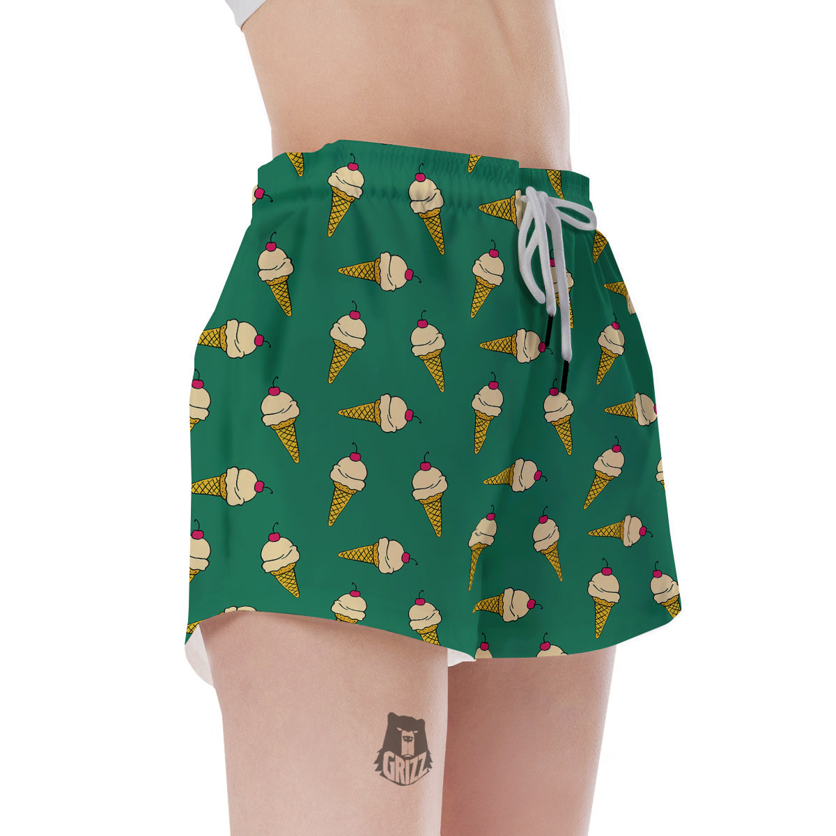Melted Vanilla Ice Cream Print Pattern Women's Shorts-grizzshop