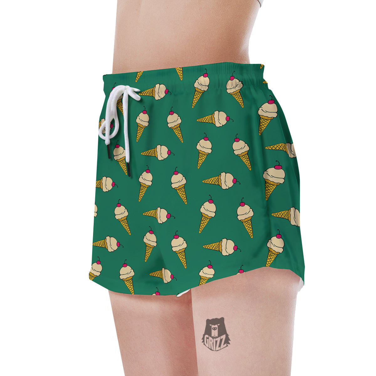 Melted Vanilla Ice Cream Print Pattern Women's Shorts-grizzshop