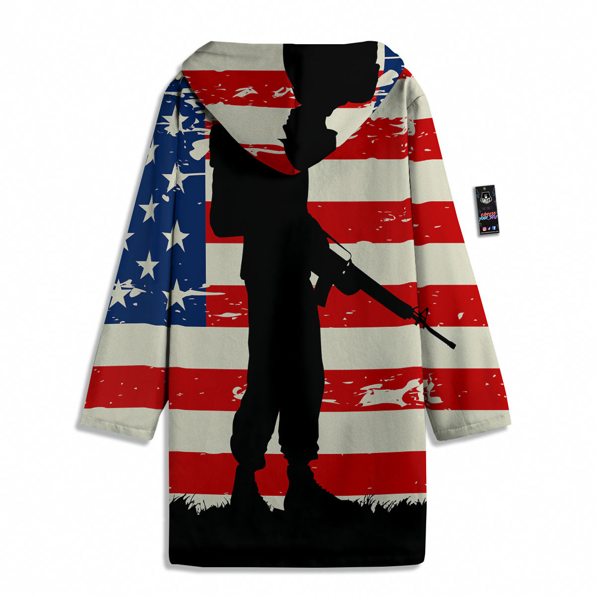 Memorial War American Flag Print Men's Windbreaker Jacket-grizzshop