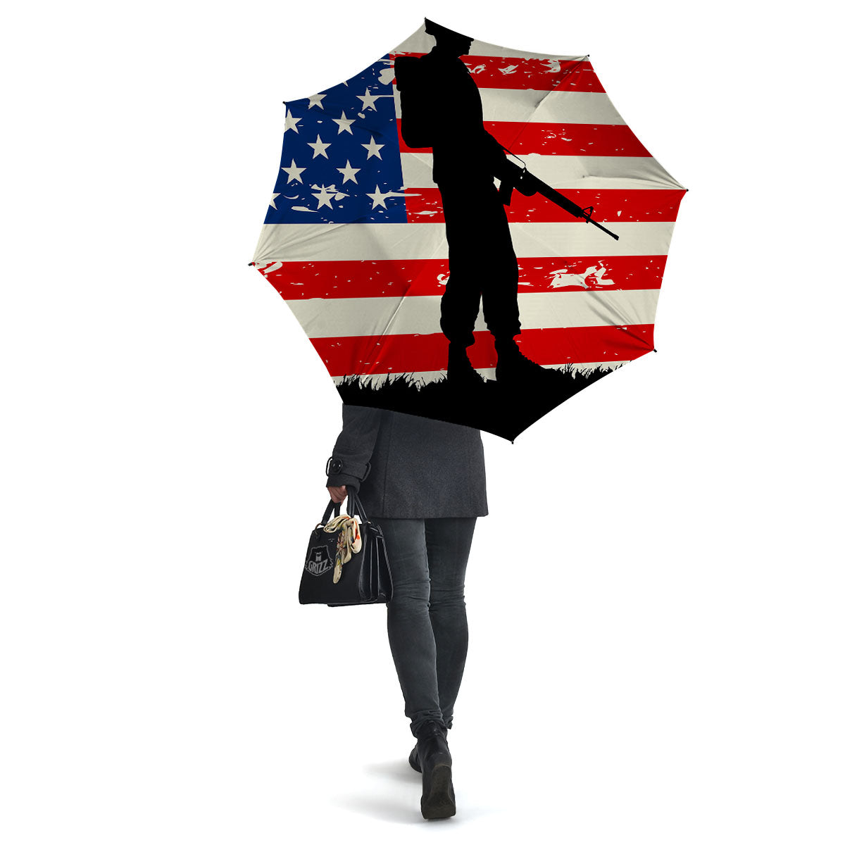 Memorial War American Flag Print Umbrella-grizzshop