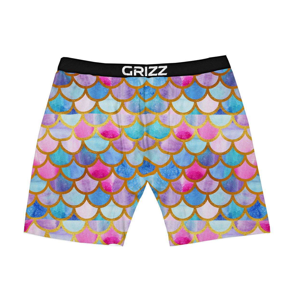 Mermaid Colorful Print Pattern Boxer Briefs-grizzshop