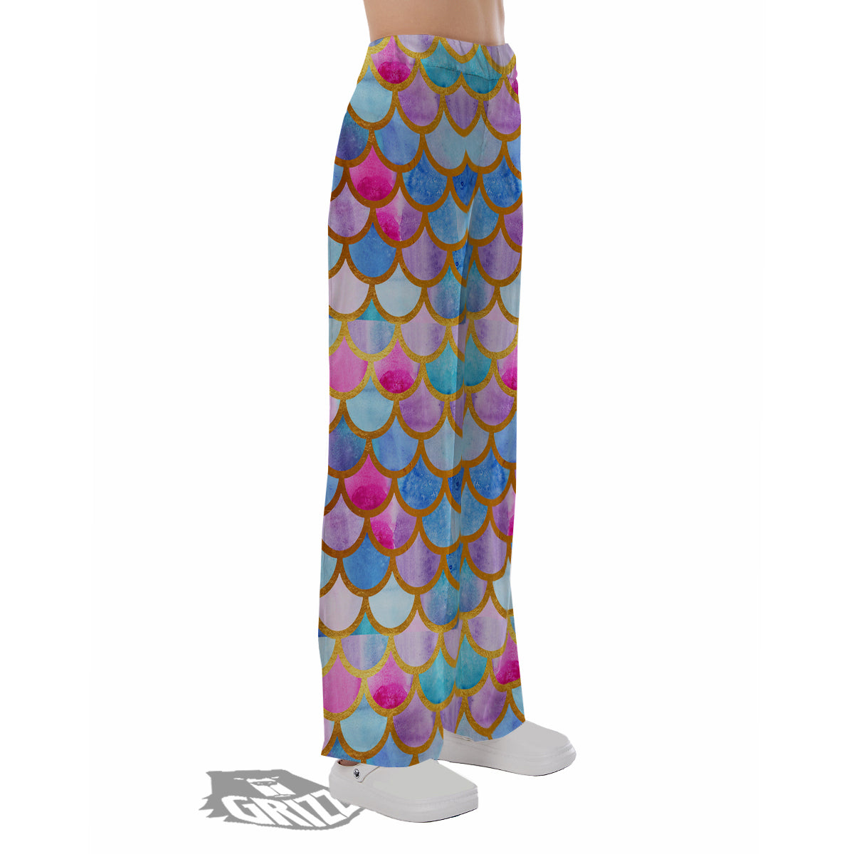 Mermaid Colorful Print Pattern Pajama Pants-grizzshop