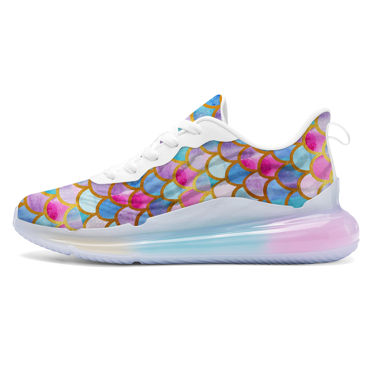 Mermaid Colorful Print Pattern Running Sneakers-grizzshop