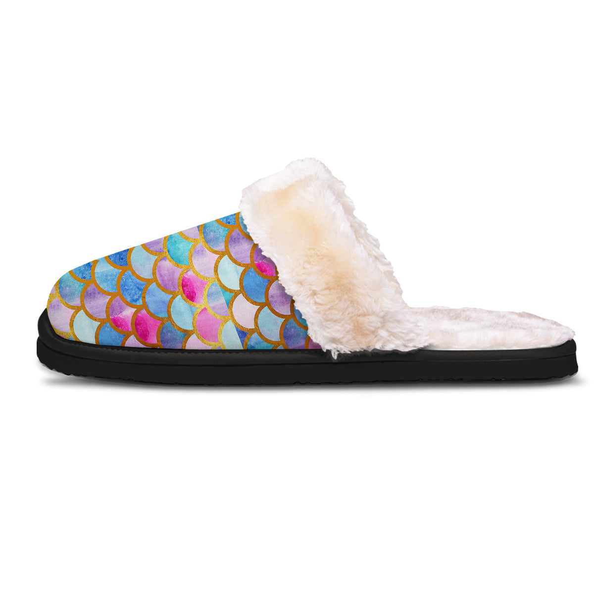 Mermaid Colorful Print Pattern Slippers-grizzshop