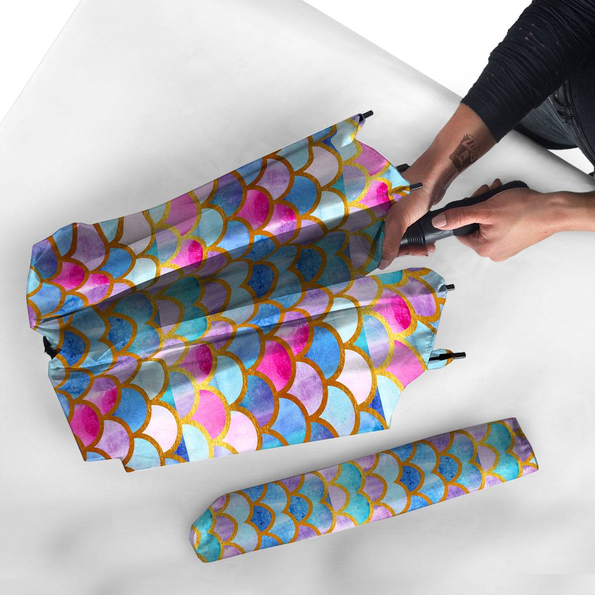 Mermaid Colorful Print Pattern Umbrella-grizzshop