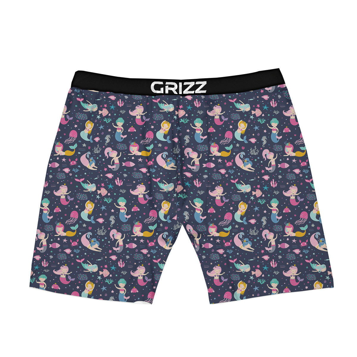 Mermaid Cute Print Pattern Boxer Briefs-grizzshop