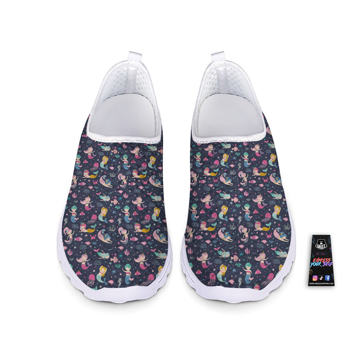 Mermaid Cute Print Pattern Nurse Shoes-grizzshop