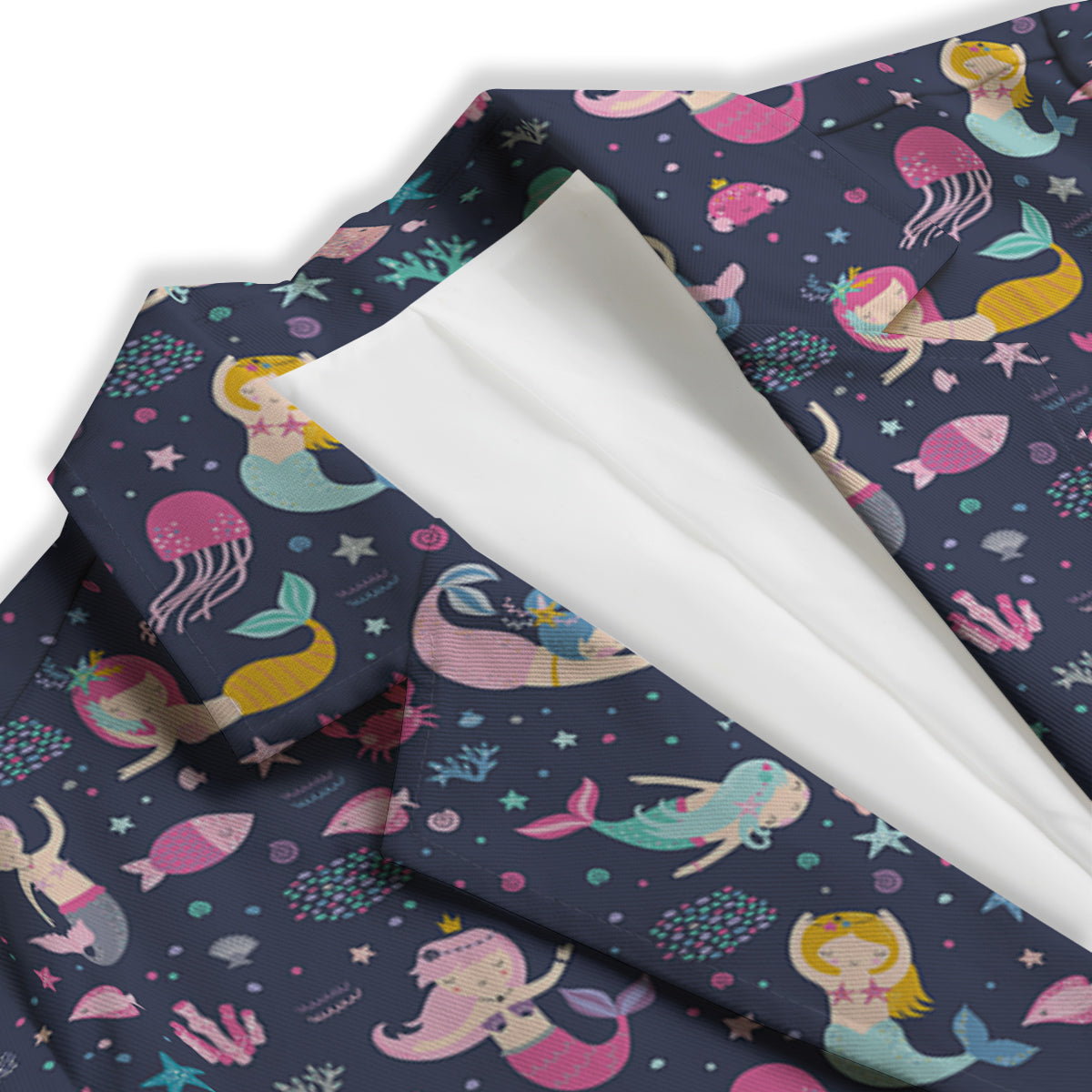 Mermaid Cute Print Pattern Women's Blazer-grizzshop