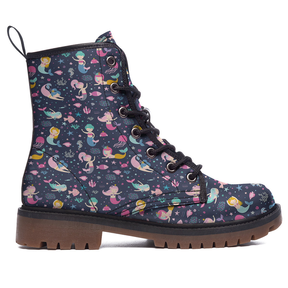 Mermaid Cute Print Pattern Work Boots-grizzshop