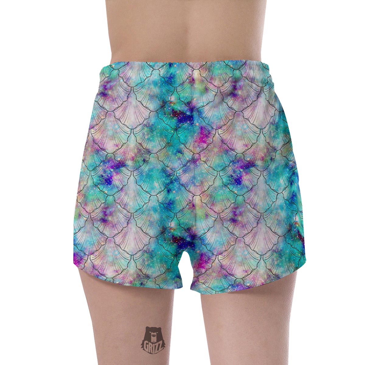 Mermaid Galaxy Print Women's Shorts-grizzshop