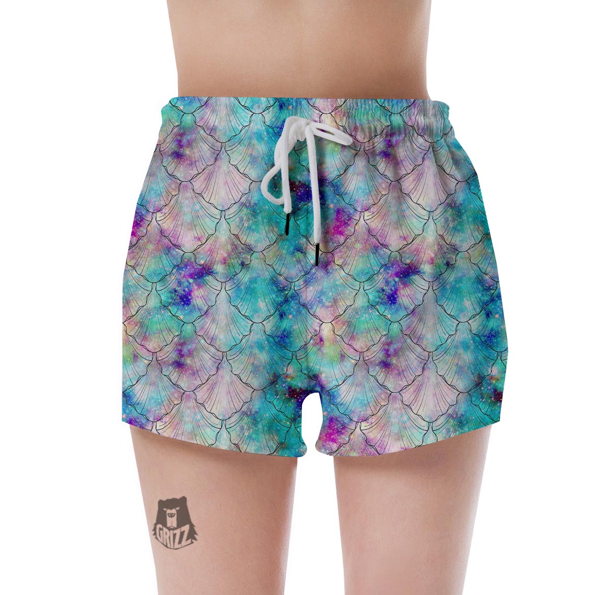 Mermaid Galaxy Print Women's Shorts-grizzshop