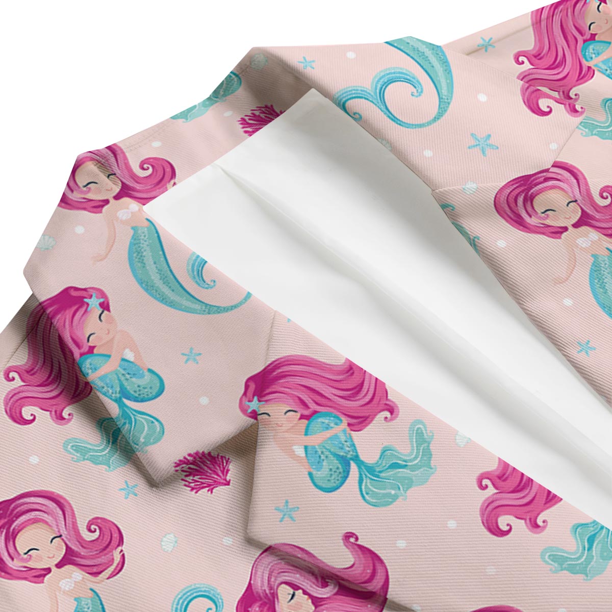 Mermaid Pink Pattern Print Men's Blazer-grizzshop