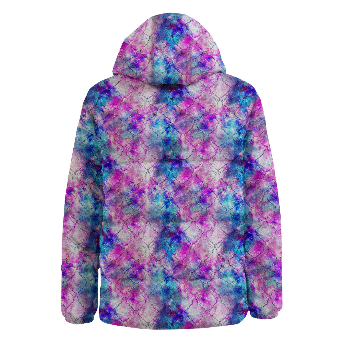 Mermaid Scales Galaxy Print Pattern Down Jacket-grizzshop