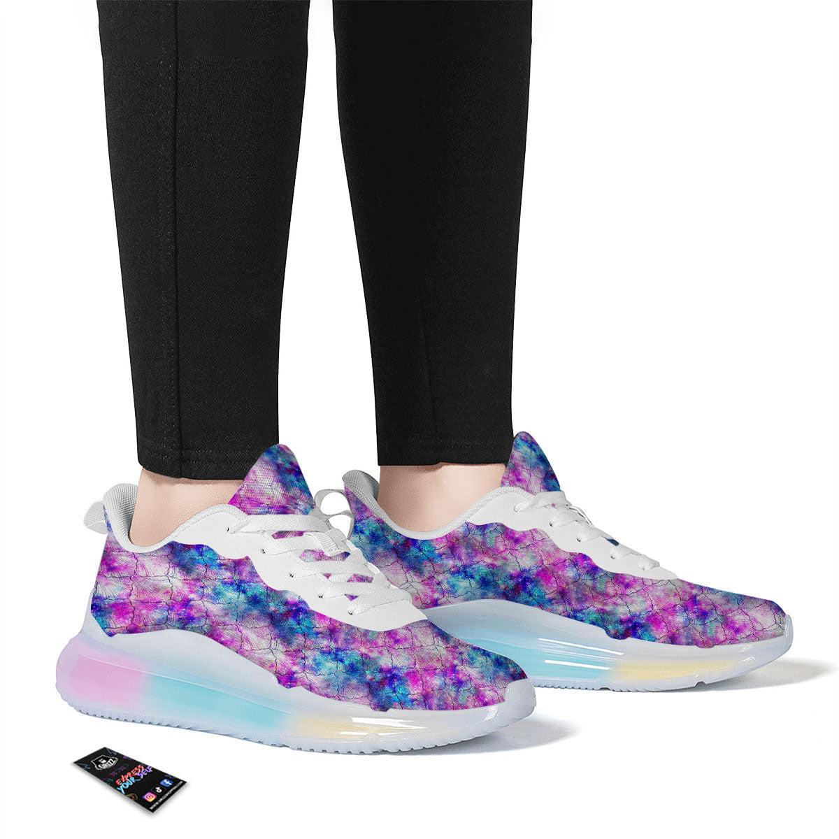 Mermaid Scales Galaxy Print Pattern Running Sneakers-grizzshop