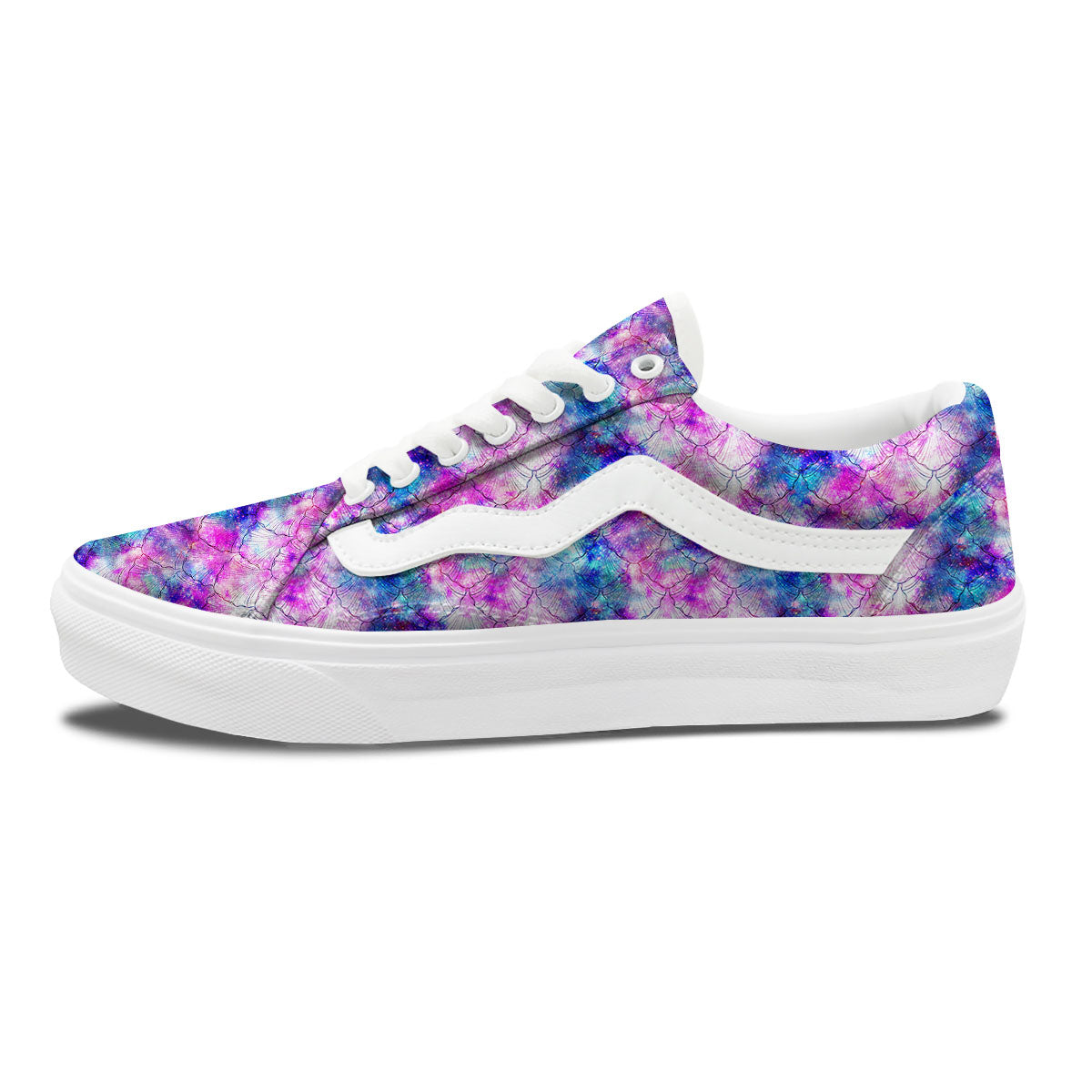 Mermaid Scales Galaxy Print Pattern Skate Shoes-grizzshop