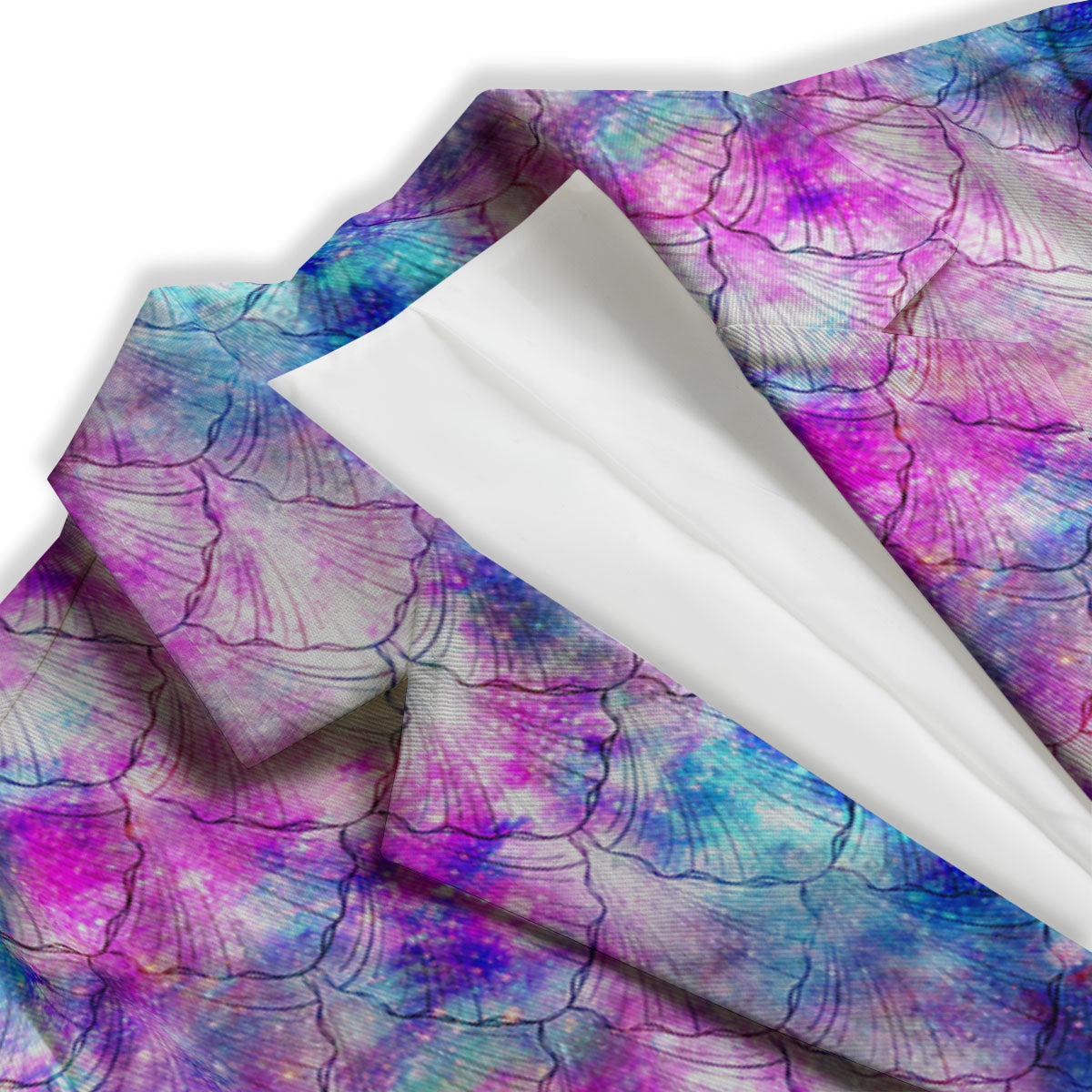 Mermaid Scales Galaxy Print Pattern Women's Blazer-grizzshop