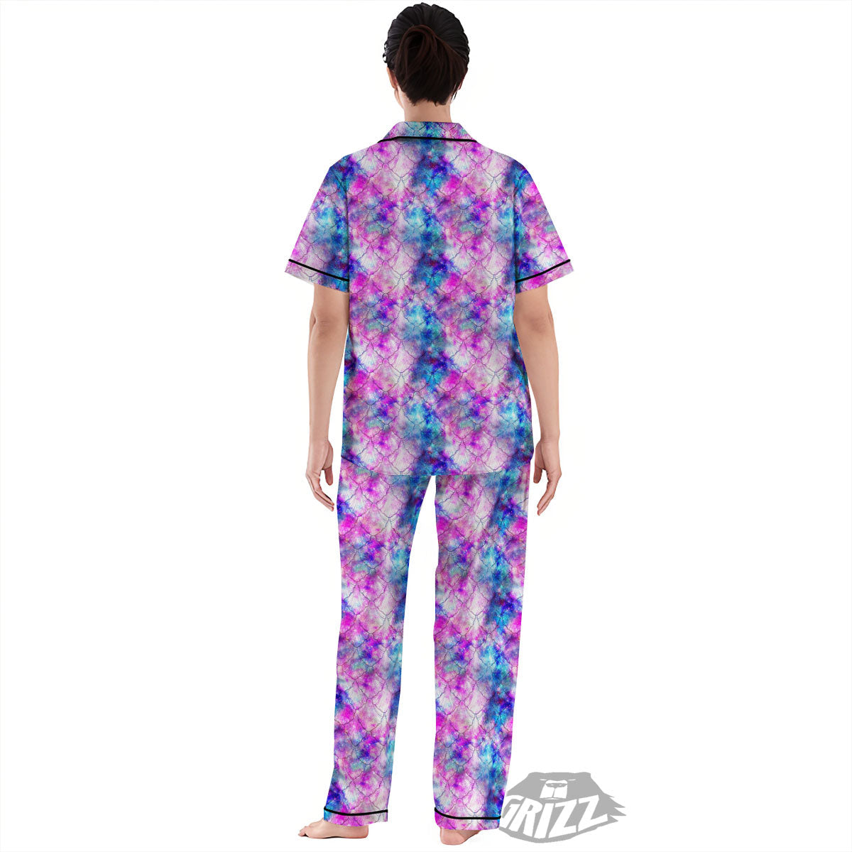 Mermaid Scales Galaxy Print Pattern Women's Pajamas Set-grizzshop