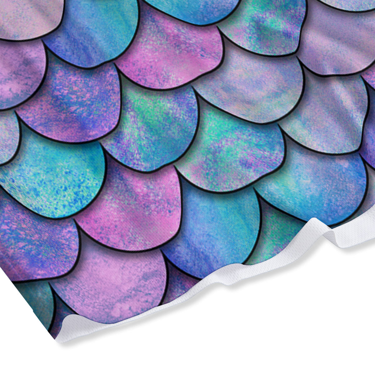 Mermaid Scales Pink And Teal Print Pattern Mesh Shorts