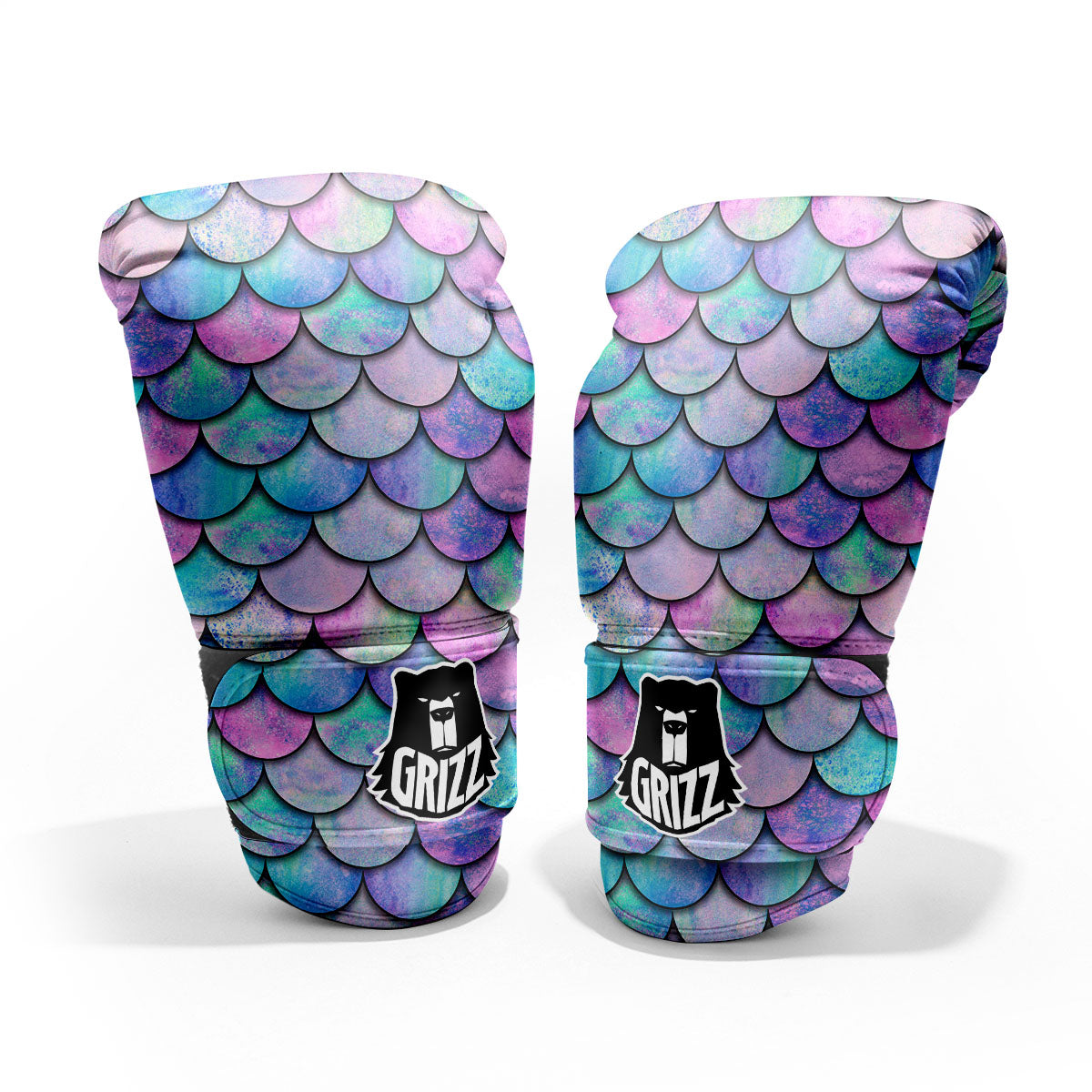 Mermaid Scales Pink And Teal Print Pattern Pro Boxing Glove