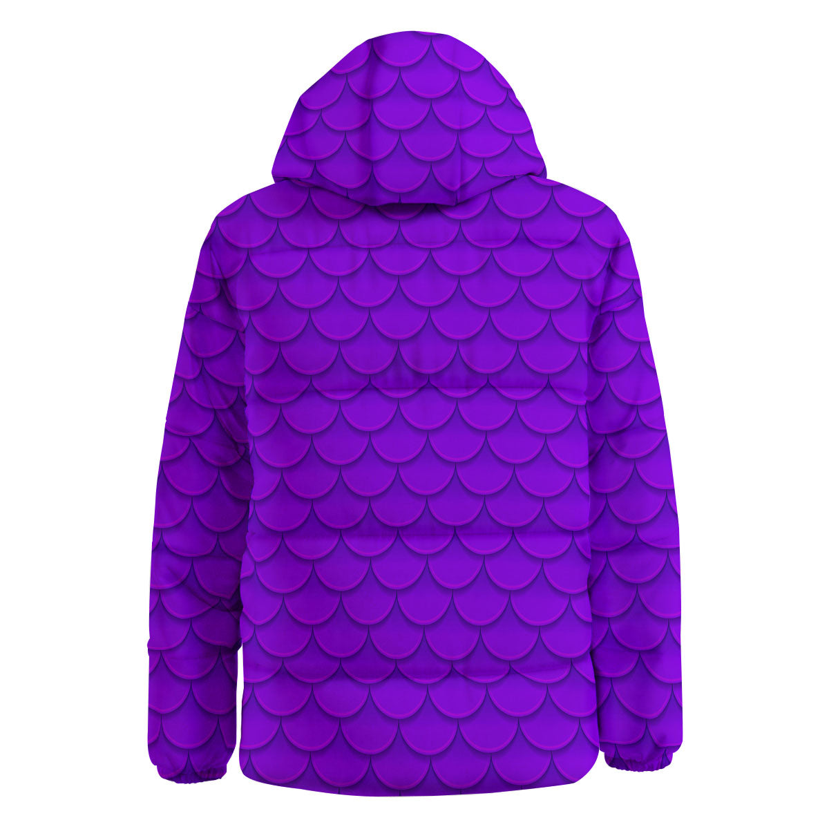 Mermaid Scales Purple Print Pattern Down Jacket-grizzshop