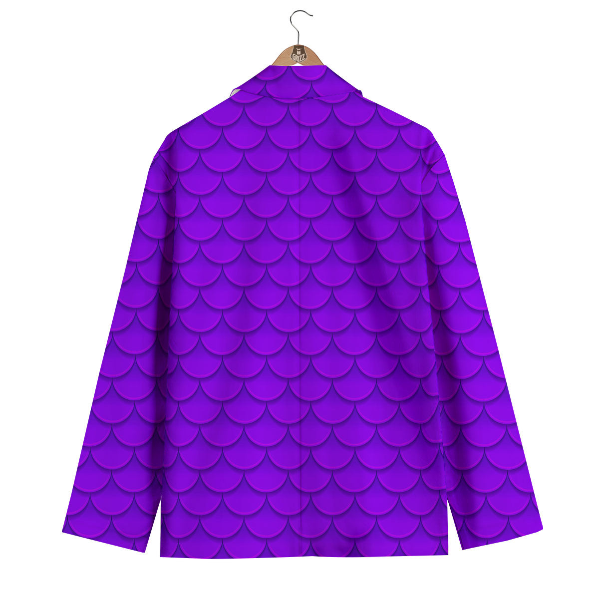 Mermaid Scales Purple Print Pattern Men's Blazer-grizzshop