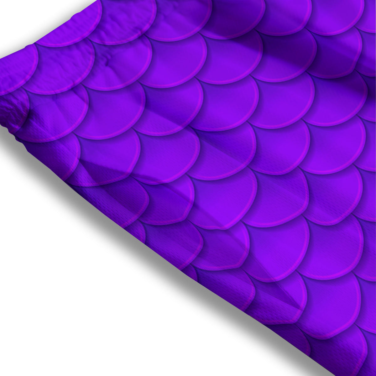 Mermaid Scales Purple Print Pattern Mesh Shorts