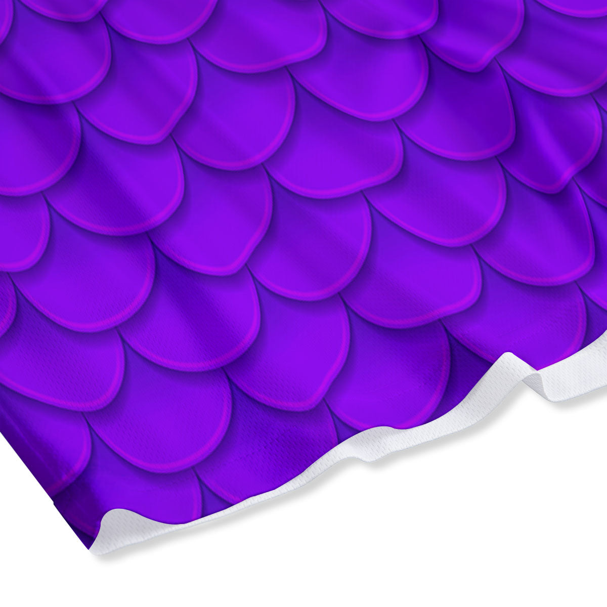 Mermaid Scales Purple Print Pattern Mesh Shorts