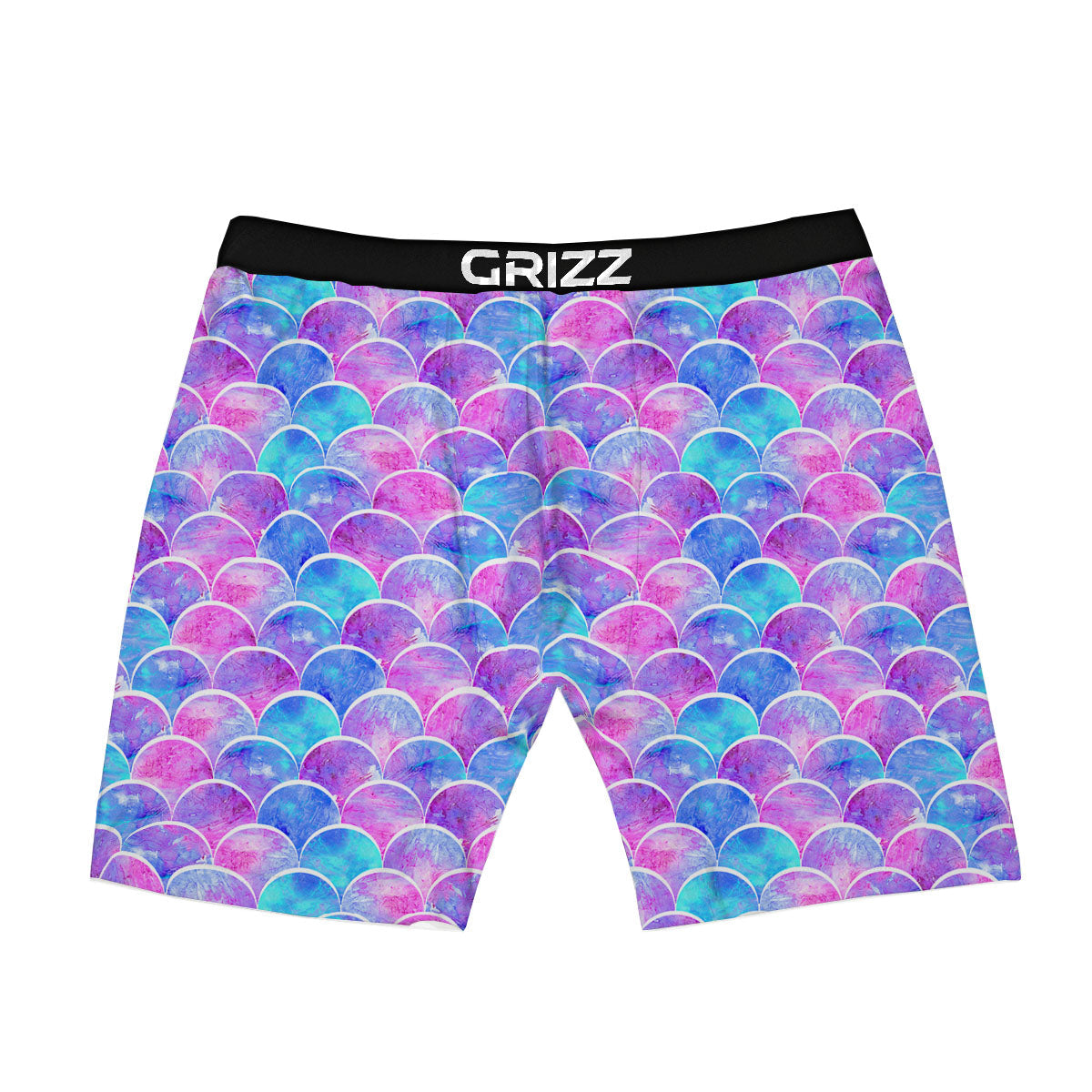 Mermaid Scales Sea Blue Print Pattern Boxer Briefs-grizzshop