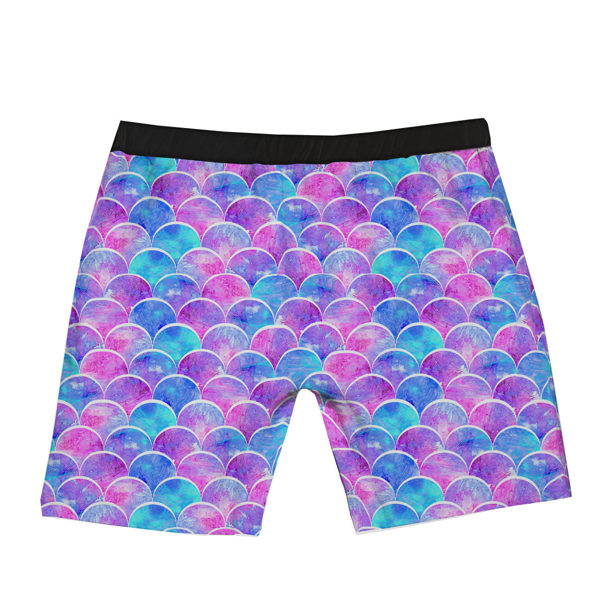 Mermaid Scales Sea Blue Print Pattern Boxer Briefs-grizzshop