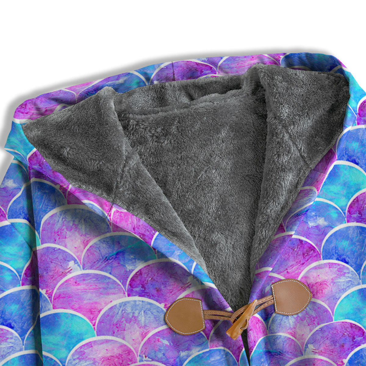 Mermaid Scales Sea Blue Print Pattern Men's Windbreaker Jacket-grizzshop