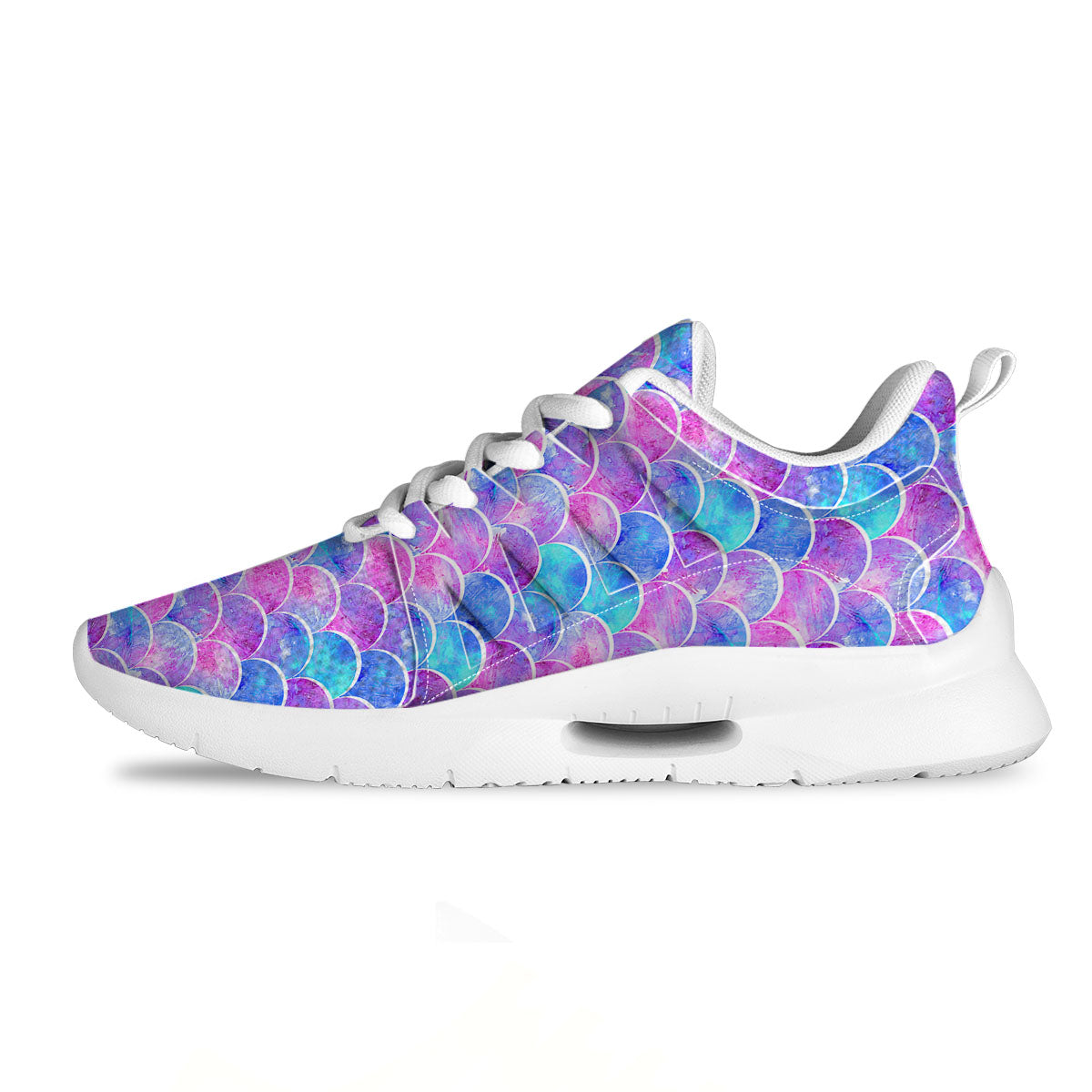 Mermaid Scales Sea Blue Print Pattern Tennis Shoes-grizzshop