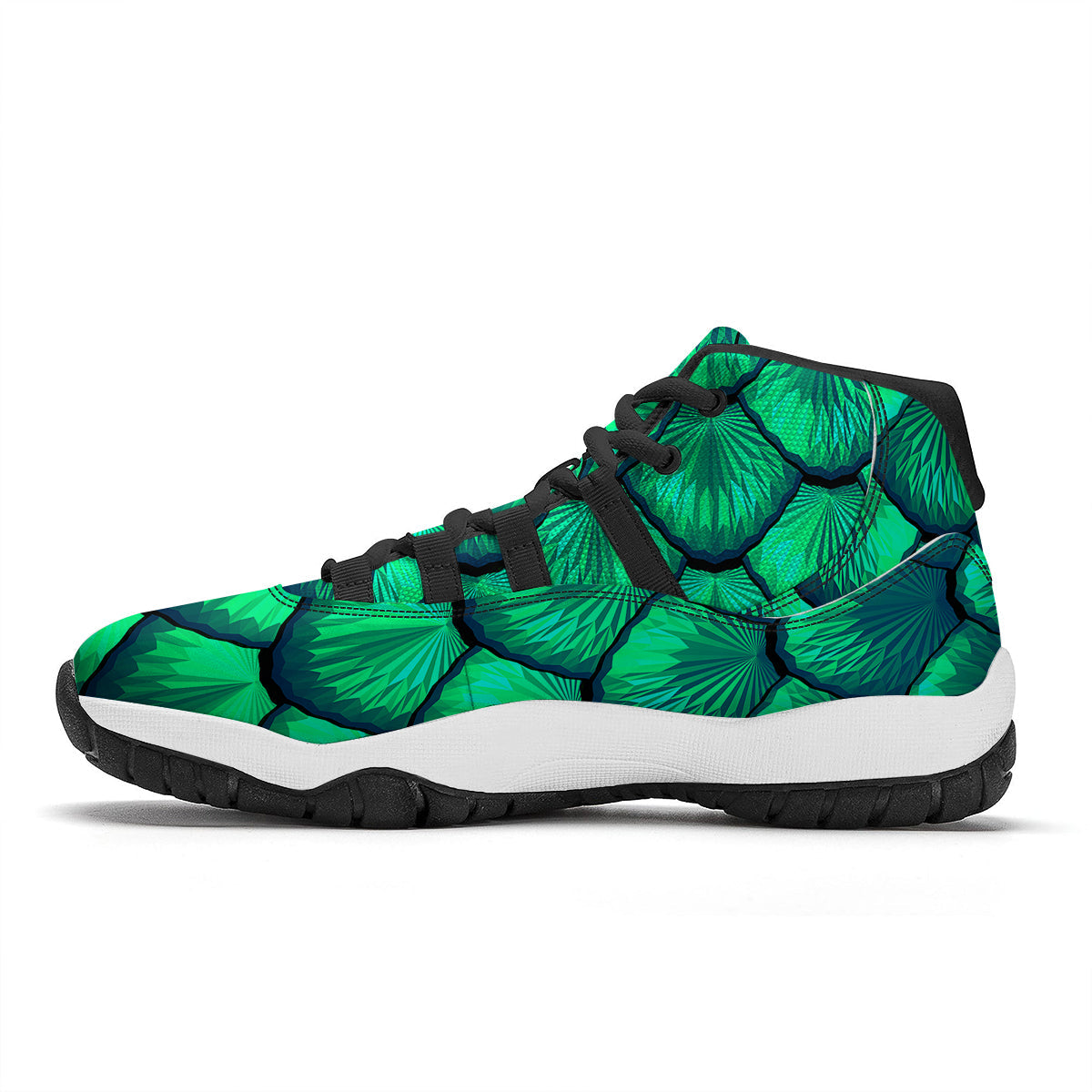 Mermaid Scales Teal Green Black Bball Shoes-grizzshop