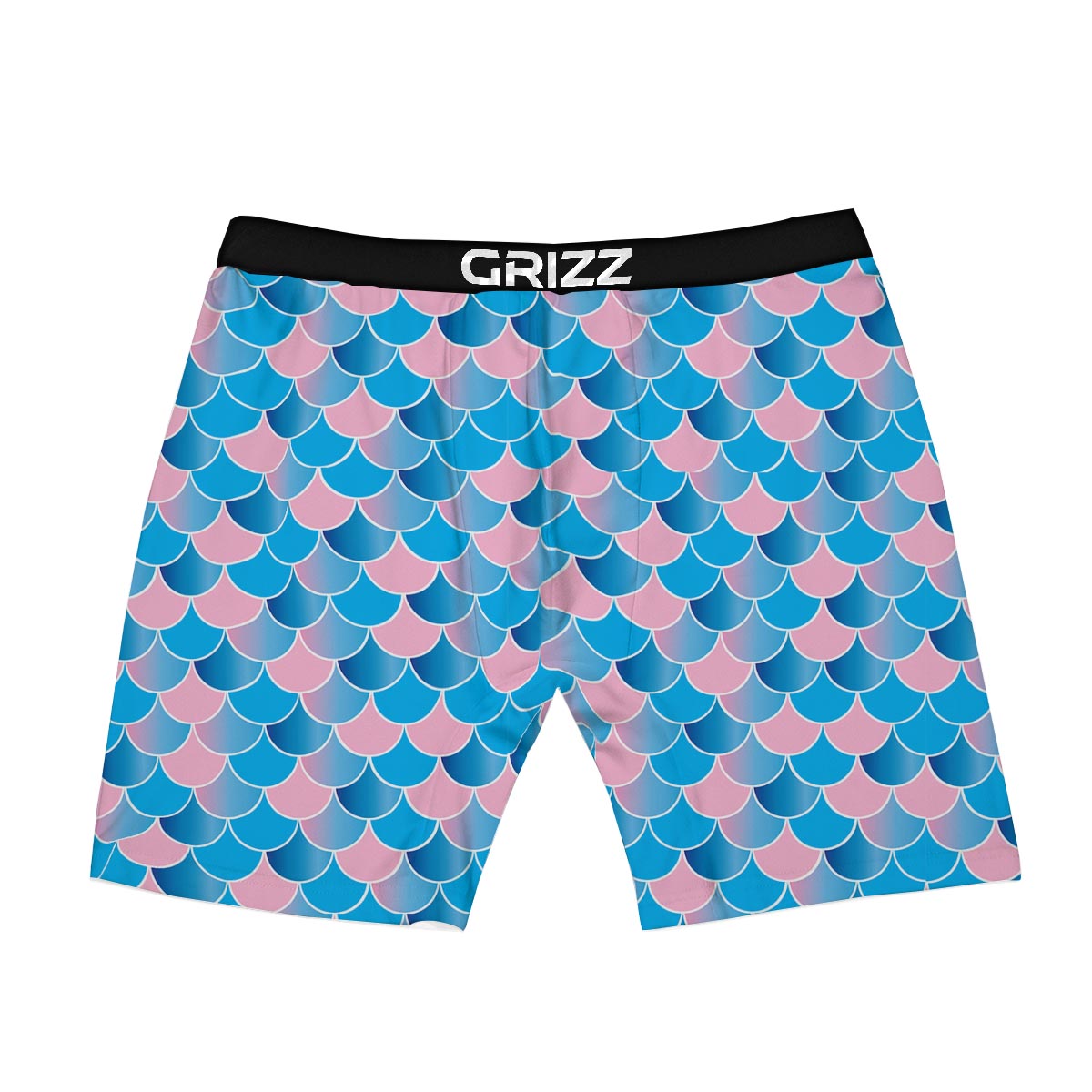 Mermaid Scales Teal Pink Print Pattern Boxer Briefs-grizzshop