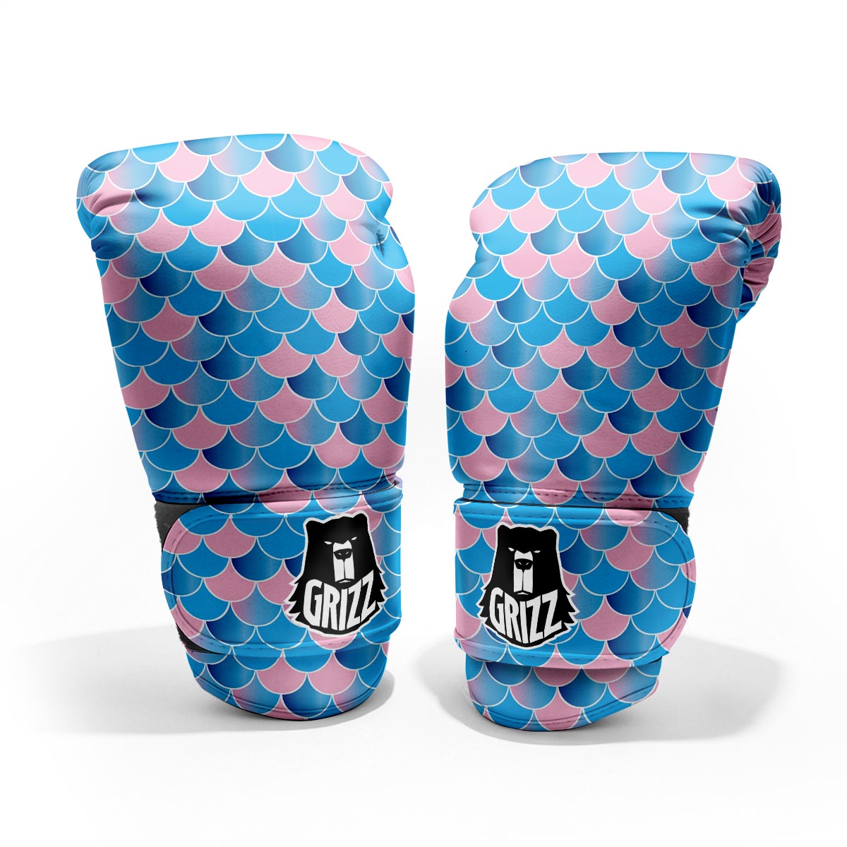 Mermaid Scales Teal Pink Print Pattern Pro Boxing Glove