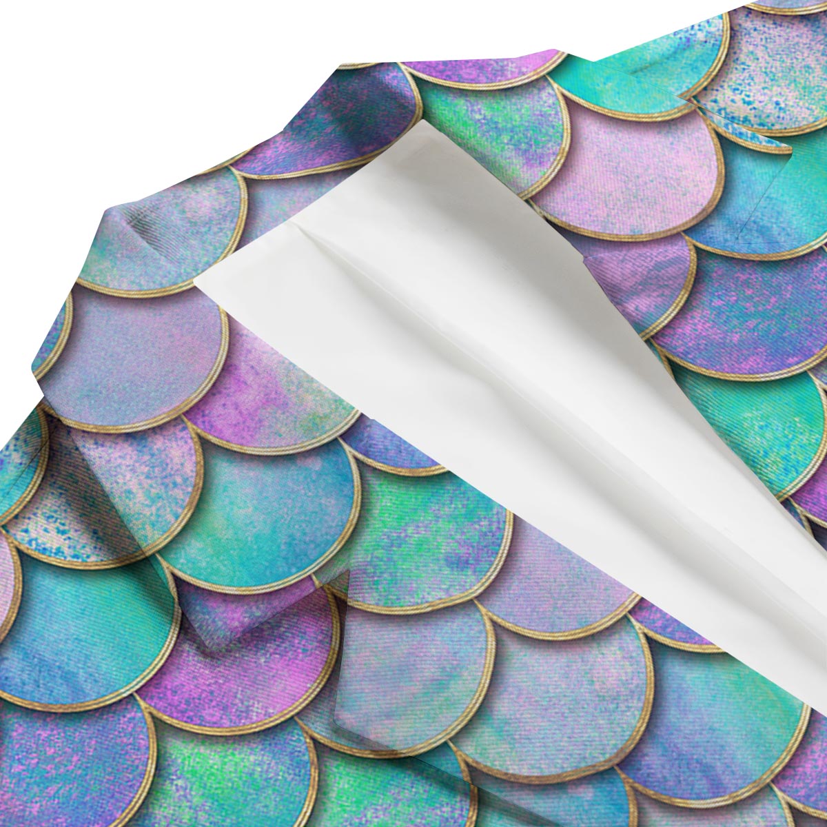 Mermaid Scales Teal Purple Print Pattern Men's Blazer-grizzshop