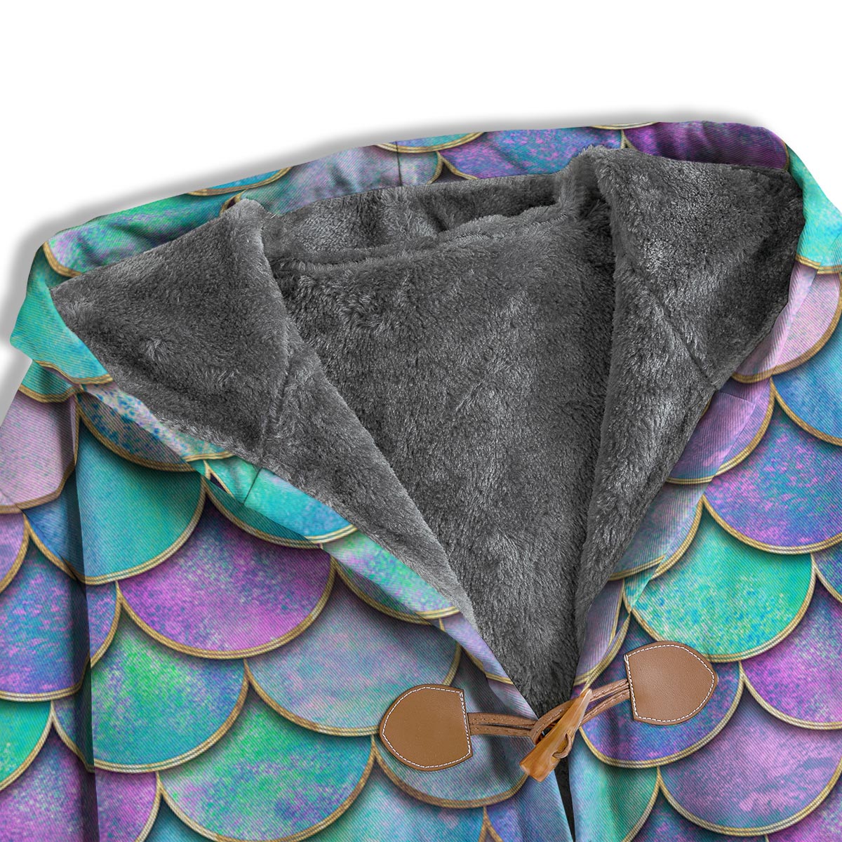 Mermaid Scales Teal Purple Print Pattern Men's Windbreaker Jacket-grizzshop