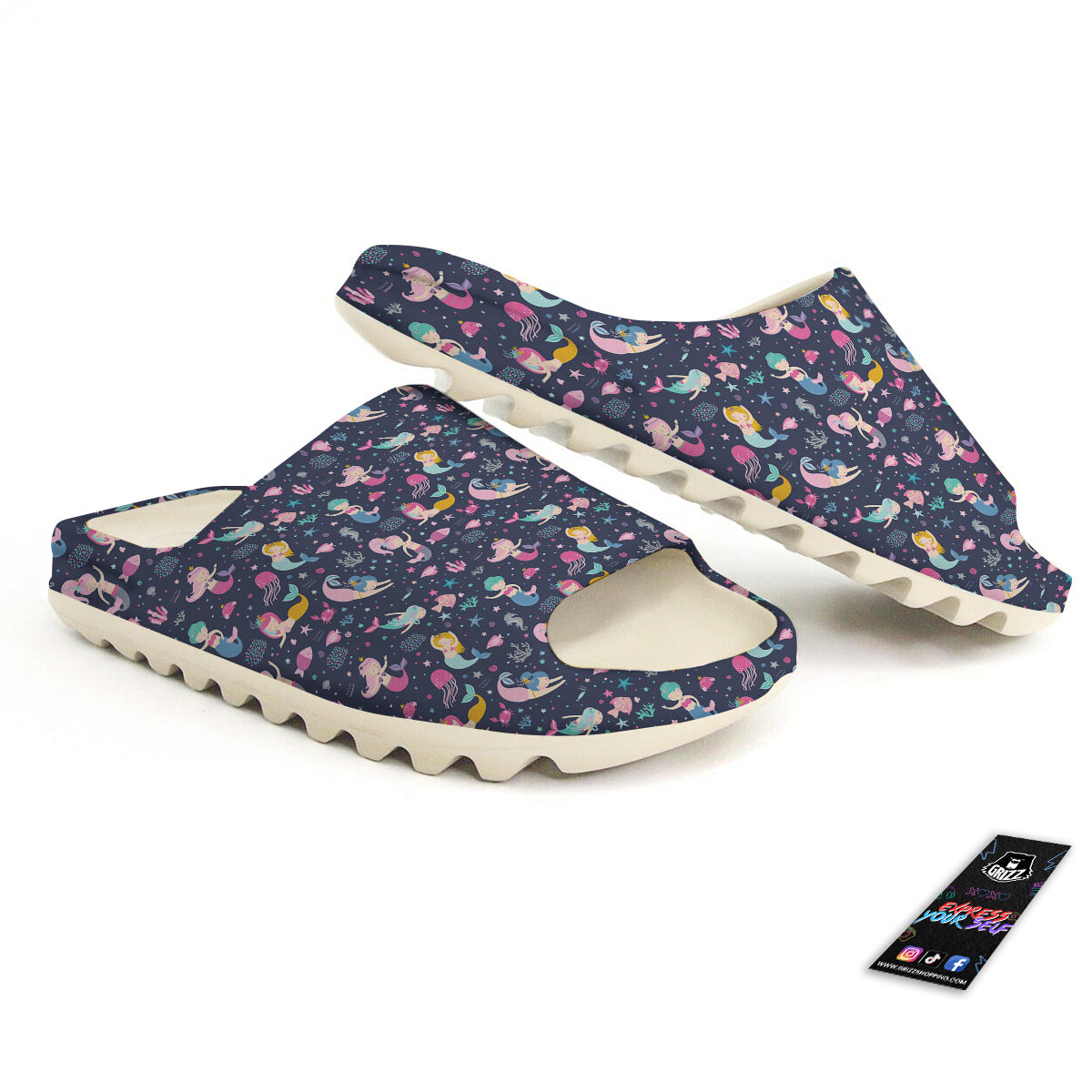 Mermaid Cute Print Pattern Sandals-grizzshop