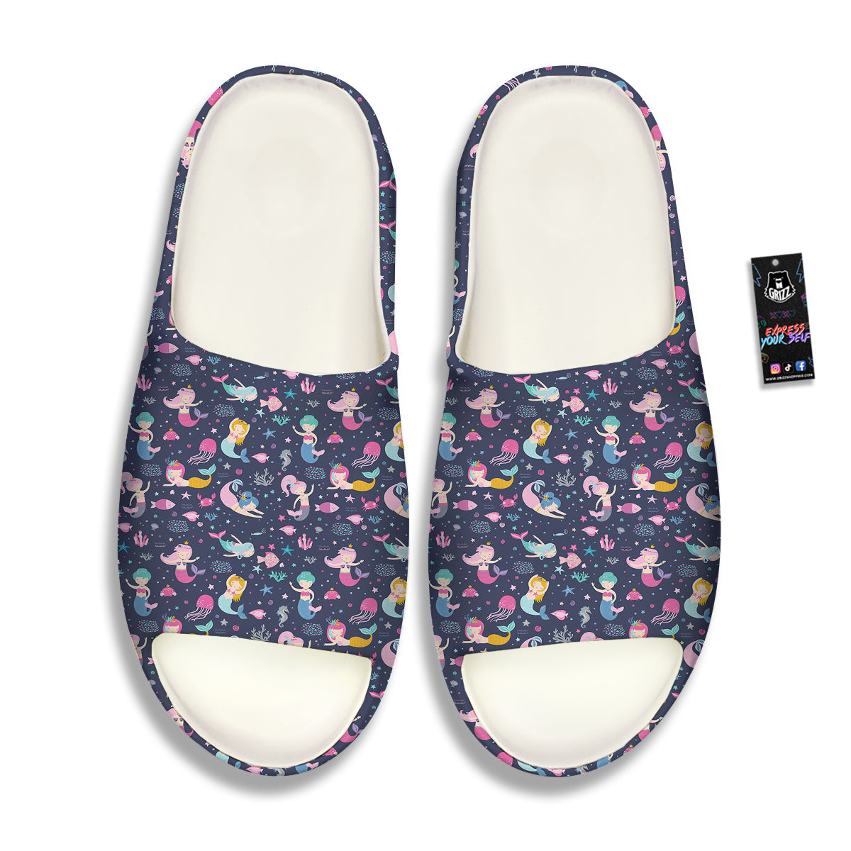 Mermaid Cute Print Pattern Sandals-grizzshop