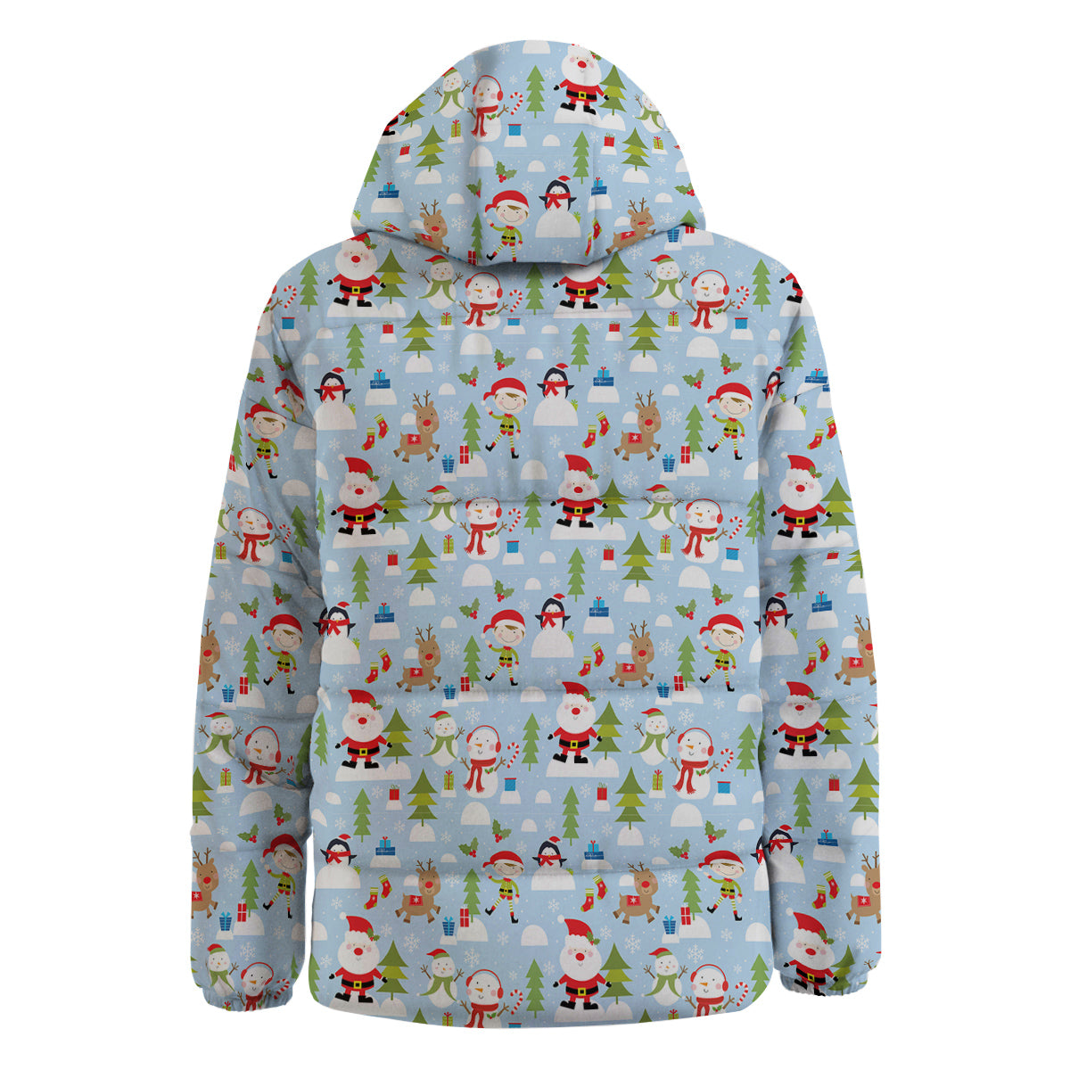 Merry Christmas Cute Print Pattern Down Jacket-grizzshop