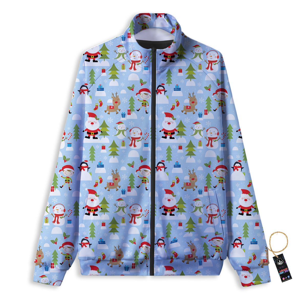 Merry Christmas Cute Print Pattern Track Jacket-grizzshop