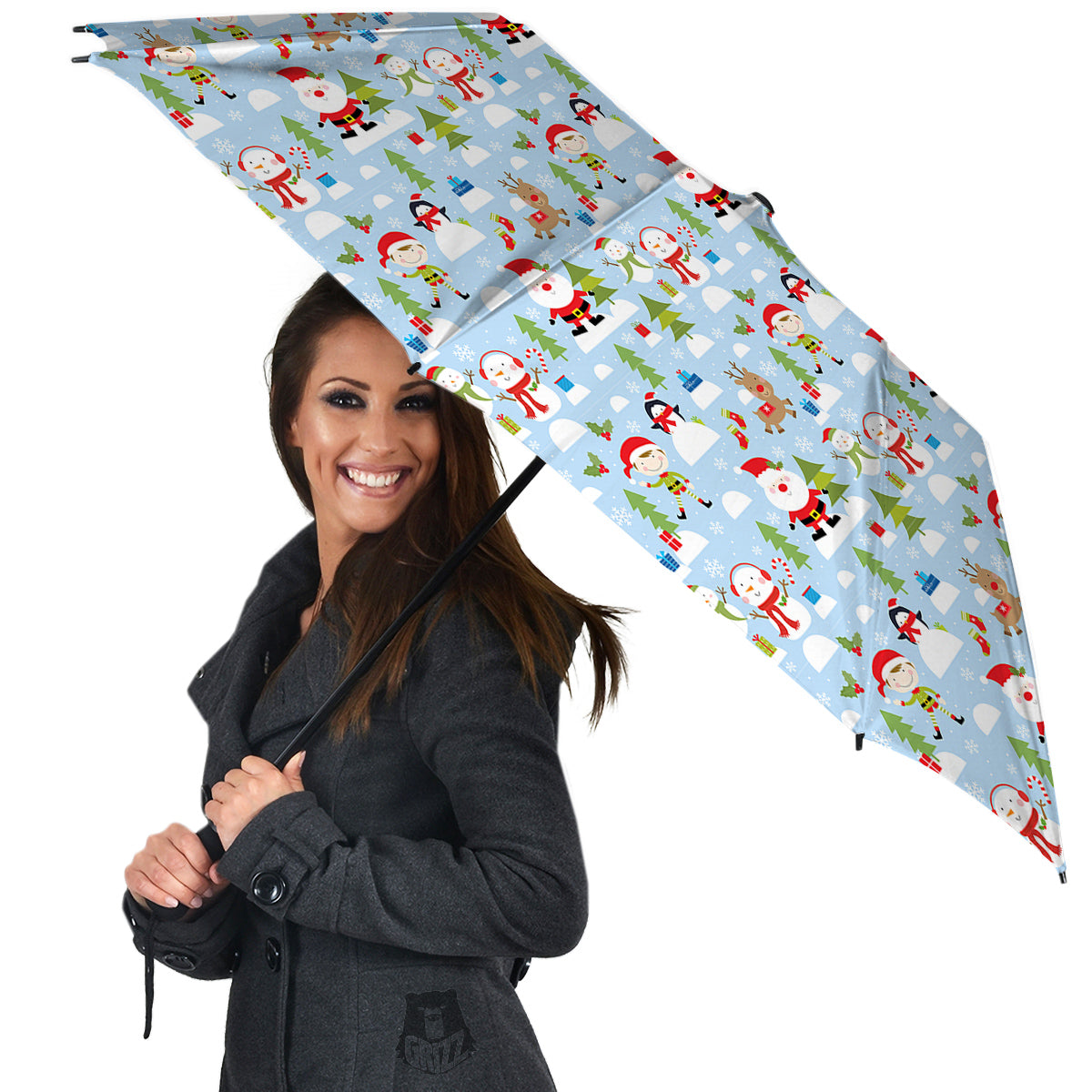 Merry Christmas Cute Print Pattern Umbrella-grizzshop
