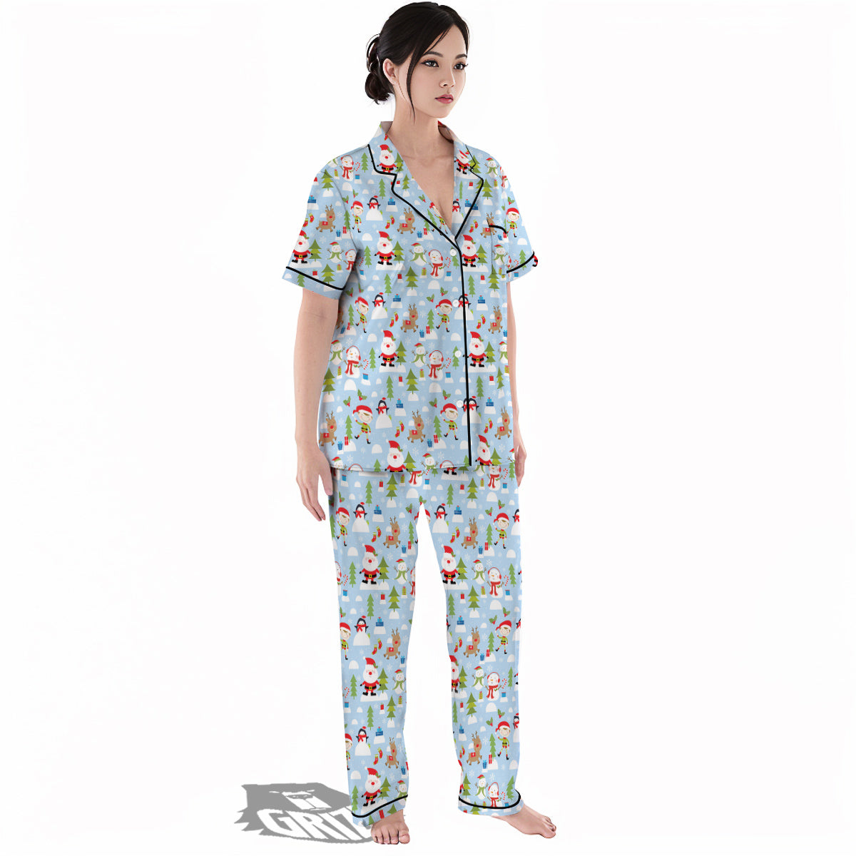 Merry Christmas Cute Print Pattern Women's Pajamas Set-grizzshop
