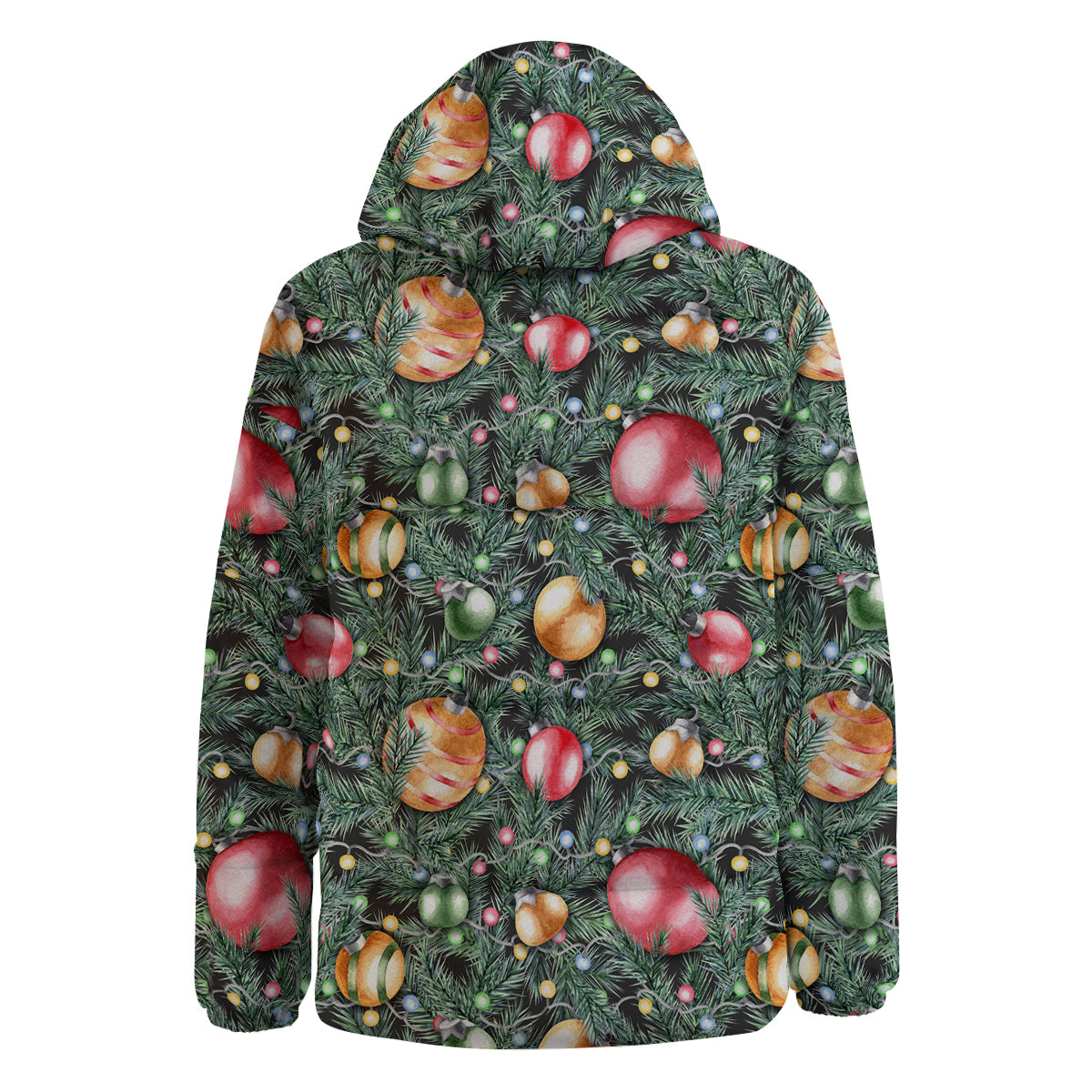 Merry Christmas Watercolor Print Pattern Down Jacket-grizzshop