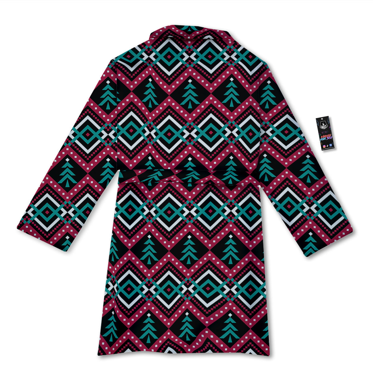 Merry Christmas Zigzag Print Pattern Bathrobe-grizzshop