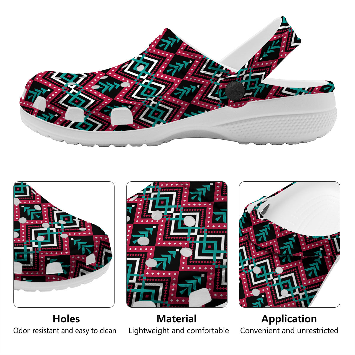 Merry Christmas Zigzag Print Pattern Clog-grizzshop