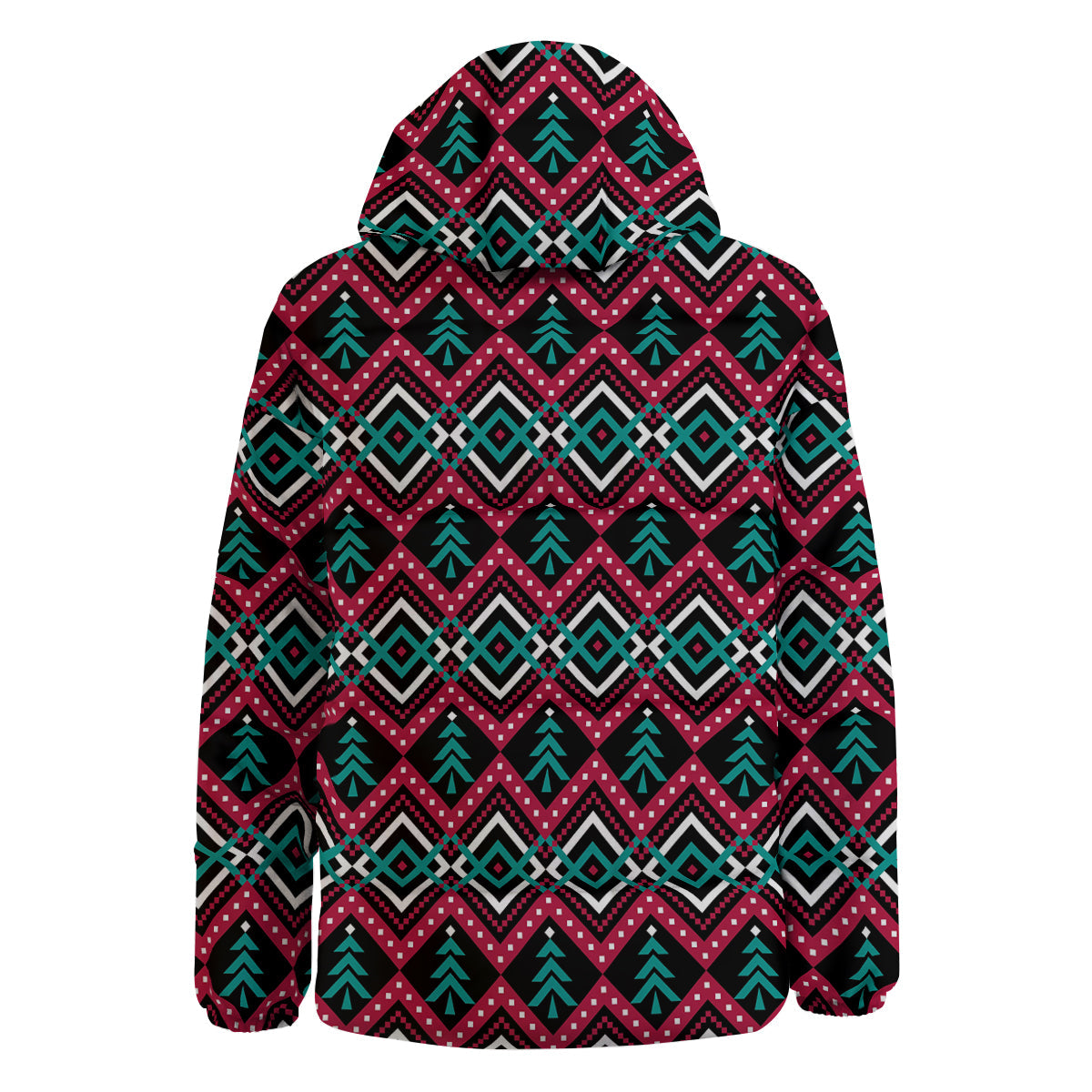 Merry Christmas Zigzag Print Pattern Down Jacket-grizzshop