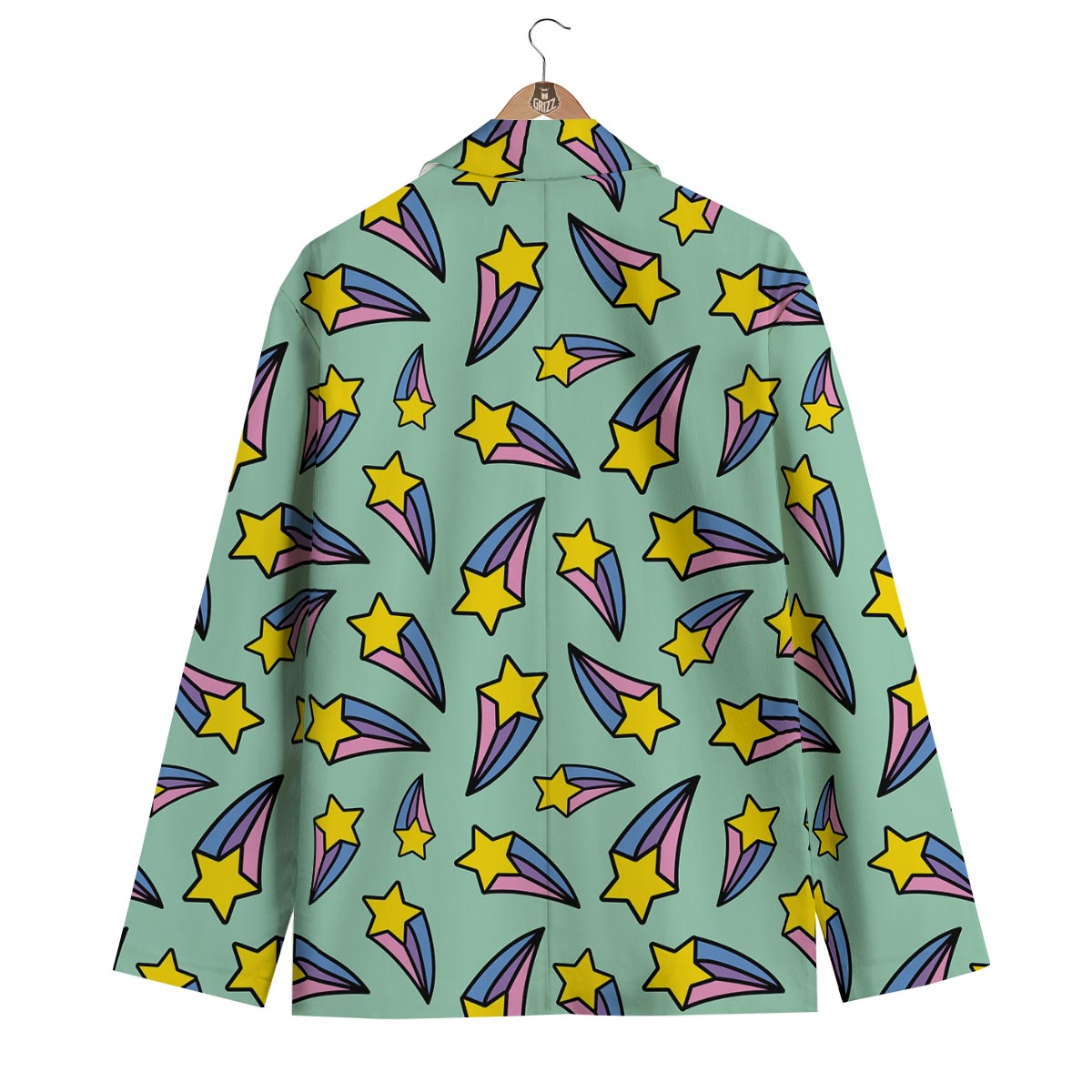 Metero Star Pattern Print Men's Blazer-grizzshop